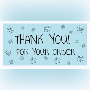 30 CUSTOM STICKERS - 2” x 1” - THANK YOU FOR YOUR ORDER